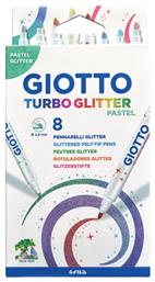 Turbo Glitter Pastel Glitter Μαρκαδόροι Ζωγραφικής Χονδροί σε 8 Χρώματα Giotto