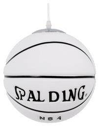 Spalding Nba Μονόφωτο Παιδικό Φωτιστικό Κρεμαστό από Γυαλί με Υποδοχή E27 σε Λευκό Χρώμα 25x25cm GloboStar