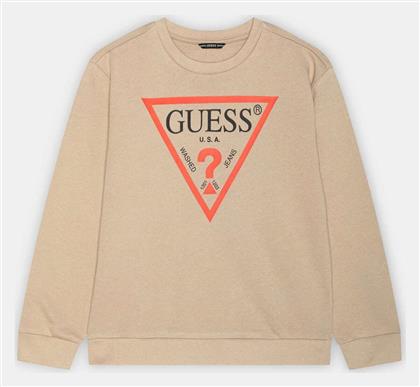 Fleece Παιδικό Φούτερ Μπεζ Core Guess