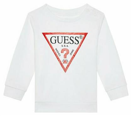 Fleece Παιδικό Φούτερ Λευκό Guess