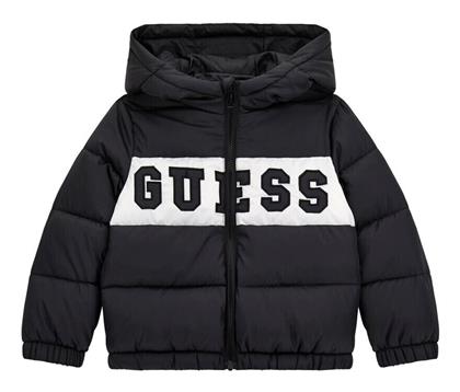 Παιδικό Casual Μπουφάν με Κουκούλα Μαύρο Guess από το Spartoo