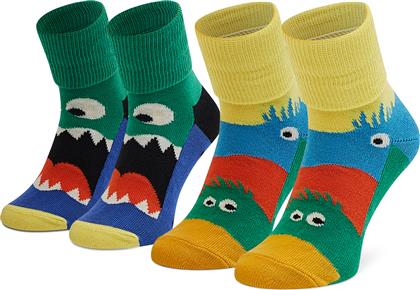 Happy Socks Παιδικές Κάλτσες Μακριές Monsters για Αγόρι 2 Pack