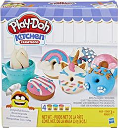 Hasbro Play-Doh Πλαστελίνη - Παιχνίδι Kitchen Creations Delightful Donuts για 3+ Ετών, 4τμχ από το Moustakas Toys