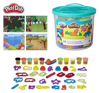 Hasbro Play-Doh Πλαστελίνη - Παιχνίδι Animal Discovery Bucket για 3+ Ετών, 10τμχ από το Designdrops
