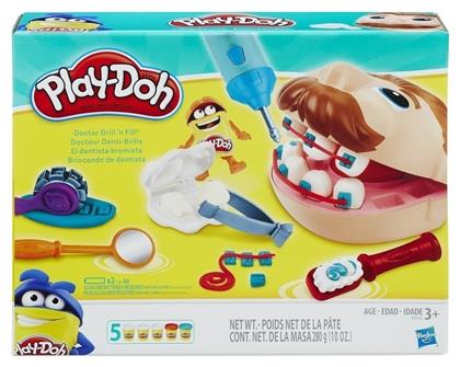 Hasbro Play-Doh Πλαστελίνη - Παιχνίδι Doctor Drill 'n Fill για 3+ Ετών, 5τμχ