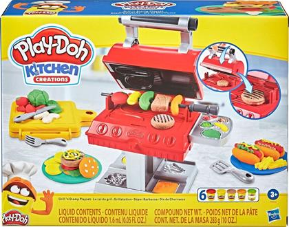 Hasbro Play-Doh Πλαστελίνη - Παιχνίδι Grill n' Stamp για 3+ Ετών, 6τμχ