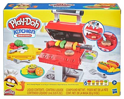 Hasbro Play-Doh Πλαστελίνη - Παιχνίδι Grill n' Stamp για 3+ Ετών, 6τμχ από το Moustakas Toys