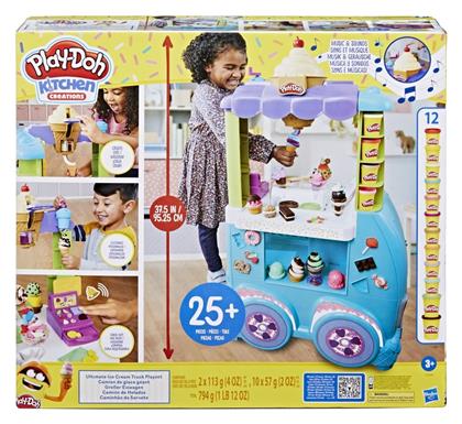 Play-Doh Πλαστελίνη - Παιχνίδι Ice Cream Truck για 3+ Ετών, 12τμχ Hasbro