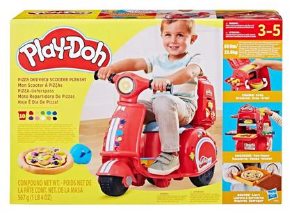 Play-Doh Πλαστελίνη - Παιχνίδι Pizza Delivery Scooter για 3+ Ετών, 10τμχ Hasbro