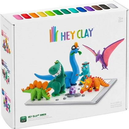 Hey Clay Claymates Δεινόσαυροι Πολύχρωμος Πηλός 390gr από το Moustakas Toys