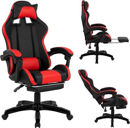 HomeMarkt HM1132.04 Καρέκλα Gaming Δερματίνης με Υποπόδιο Κόκκινη από το e-shop