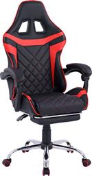 HomeMarkt HM1157.01 Καρέκλα Gaming Δερματίνης με Υποπόδιο Μαύρη