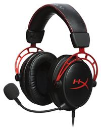 Cloud Alpha Over Ear Gaming Headset με σύνδεση 2x3.5mm / 3.5mm Κόκκινο HyperX