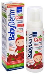 InterMed Βιολογικό Παιδικό Αφρόλουτρο Babyderm Junior Cran Cleansing Foam με Κράνμπερι για την Ευαίσθητη Περιοχή σε Μορφή Αφρού 150ml - Intermed