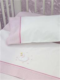 Kocoon Σετ Βρεφικά Σεντόνια Κούνιας Βαμβακερά με Λάστιχο Baby Swan Ροζ 3τμχ 70x140εκ. από το Aithrio