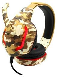 Komc G312 Over Ear Gaming Headset με σύνδεση 2x3.5mm / USB Army Brown - OEM από το Filinda