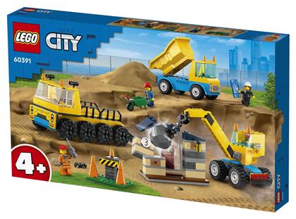 City Construction Trucks and Wrecking Ball Crane για 4+ Ετών Lego