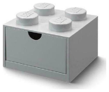 Lego Παιδικό Κουτί Αποθήκευσης από Πλαστικό 4 Knobs Γκρι