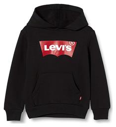 Levi's Fleece Παιδικό Φούτερ με Κουκούλα και Τσέπες Μαύρο Batwing Screenprint - Levis