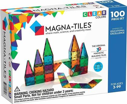 Magna-Tiles Μαγνητικό Παιχνίδι Κατασκευών Clear Colors για Παιδιά 3+ Ετών από το Moustakas Toys