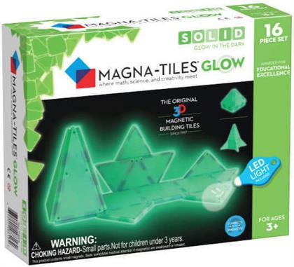 Magna-Tiles Μαγνητικό Παιχνίδι Κατασκευών Solid Glow για Παιδιά 3+ Ετών από το Moustakas Toys