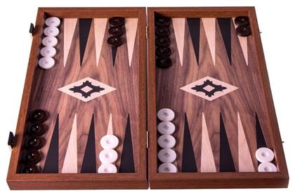 Walnut Replica Χειροποίητο Τάβλι Ξύλινο με Πούλια 48x48cm Manopoulos