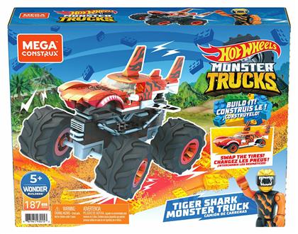 Mattel Τουβλάκια Hot Wheels: Monster Trucks Tiger Shark για 5+ Ετών 187τμχ