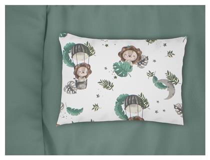 Μαξιλαροθήκη Εμπριμέ Bebe Lion 534 35x45 Green 100% Cotton - Dimcol