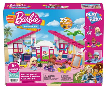 Mega Bloks Τουβλάκια Barbie Σπίτι Malibu για 5+ Ετών 303τμχ από το Designdrops