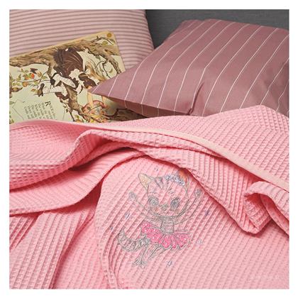 Melinen Κουβέρτα Κούνιας Riviera Baby Cat Πικέ 100x150cm Pink