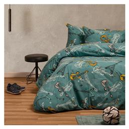 Σετ Μονά με Λάστιχο Petrol 170x260cm Melinen