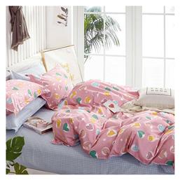 Σετ Σεντόνια Prime Line 170x260cm Heart Attact Pink 3τμχ Melinen