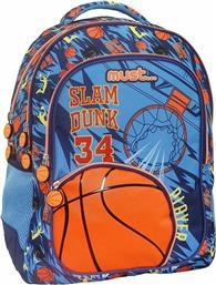 Must Slam Dunk Σχολική Τσάντα Πλάτης Δημοτικού σε Μπλε χρώμα Μ32 x Π18 x Υ43cm