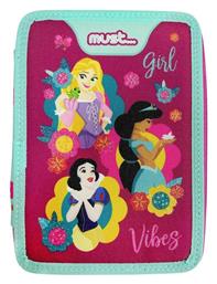 Team Disney Princess Girl Vibes Κασετίνα Γεμάτη με 2 Θήκες Πολύχρωμη Must