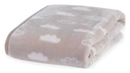 Nef-Nef Homeware Κουβέρτα Αγκαλιάς & Λίκνου Clouds Βελουτέ Μπεζ 75x100εκ. Nef Nef