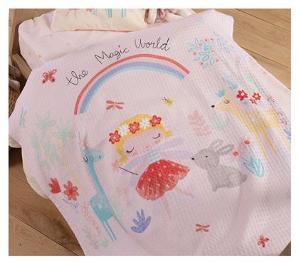 Nef-Nef Homeware Κουβέρτα Κούνιας Magic World Πικέ Pink 110x150cm - Nef Nef από το Designdrops