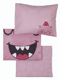Nef-Nef Homeware Monstermania Girl Σετ Βρεφικά Σεντόνια Κούνιας Βαμβακερά Ροζ 120x170εκ. 3τμχ - Nef Nef