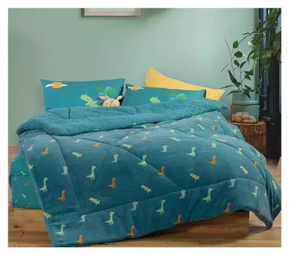 Nef-Nef Homeware Παιδικό Κουβερτοπάπλωμα Μονό Dinos On Wheels Μπλε 160x220εκ. Nef Nef