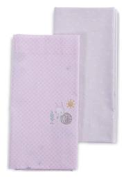 Nef-Nef Homeware Σετ Βρεφικά Σεντόνια Λίκνου Βαμβακερά Cute Snail Ροζ 70x70εκ. 2τμχ - Nef Nef