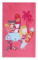 Nef-Nef Homeware Surfer Girls Παιδική Πετσέτα Θαλάσσης Ροζ 120x70εκ. Nef Nef