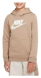 Fleece Παιδικό Φούτερ με Κουκούλα και Τσέπες Μπεζ Nike από το MybrandShoes