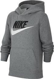 Nike Παιδικό Φούτερ με Κουκούλα για Αγόρι Γκρι Sportswear Club