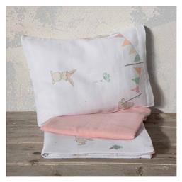 Bunny Love Σετ Βρεφικά Σεντόνια Κούνιας Βαμβακερά Ροζ 120x170εκ. 3τμχ Nima