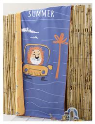 Kids Πετσέτα Θαλάσσης 70x140 Lion Trip Μπλε Nima