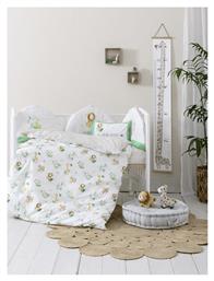 Safari Friends Σετ Βρεφικά Σεντόνια Κούνιας Βαμβακερά με Λάστιχο Λευκά 70x140εκ. 3τμχ Nima