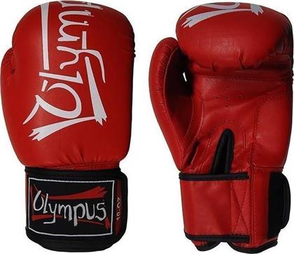 Olympus Sport Training III Γάντια Πυγμαχίας από Συνθετικό Δέρμα για Αγώνα Κόκκινα