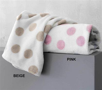 Palamaiki Κουβέρτα Fleece Dots 160x220cm Beige