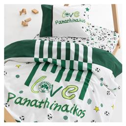 Panathinaikos F.c. Σετ Βρεφικά Σεντόνια Κούνιας Βαμβακερά με Λάστιχο Πράσινα 130x170εκ. 3τμχ Palamaiki