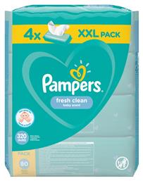 Fresh Clean Μωρομάντηλα χωρίς Οινόπνευμα 4x80τμχ Pampers