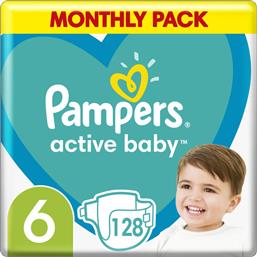 Pampers Active Baby Πάνες με Αυτοκόλλητο No. 6 για 13-18kg 128τμχ